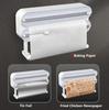 3 In 1 Aluminum Film Wrap Cutter WallMount Paper Towel Holder Cling Film Cutting Holder Plastic Wrap Dispenser Kitchen Organizer