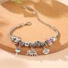 Handmade Beaded Bracelet with Heart Elephant Pendant Key Crystal Charm Jewelry