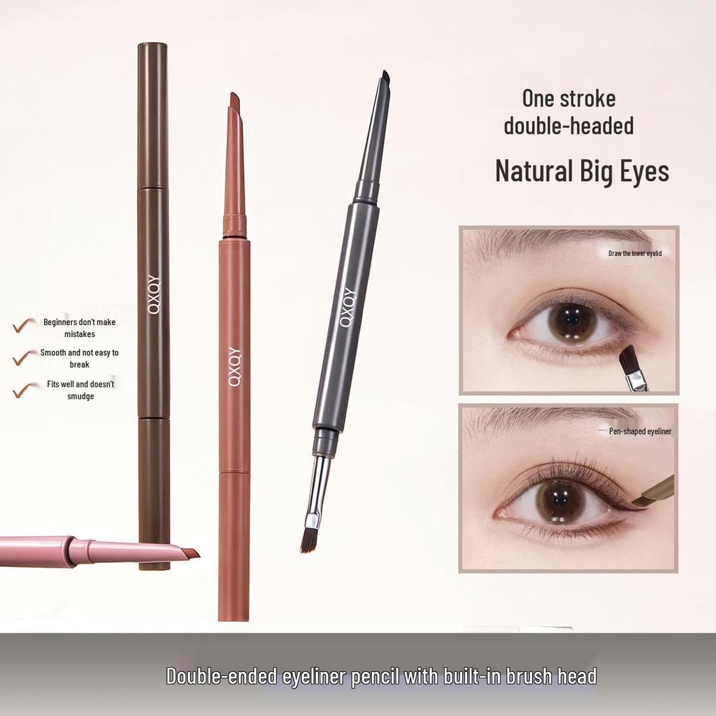 Double-Ended Waterproof Eyeliner Pencil: Smooth, Long-Lasting, Smudge-Proof, Easy for Beginners.