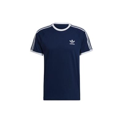 Originals Trefoil Logo Gestreiftes Rundhals Kurzarm T-Shirt Herren T-Shirts Blau HK7279