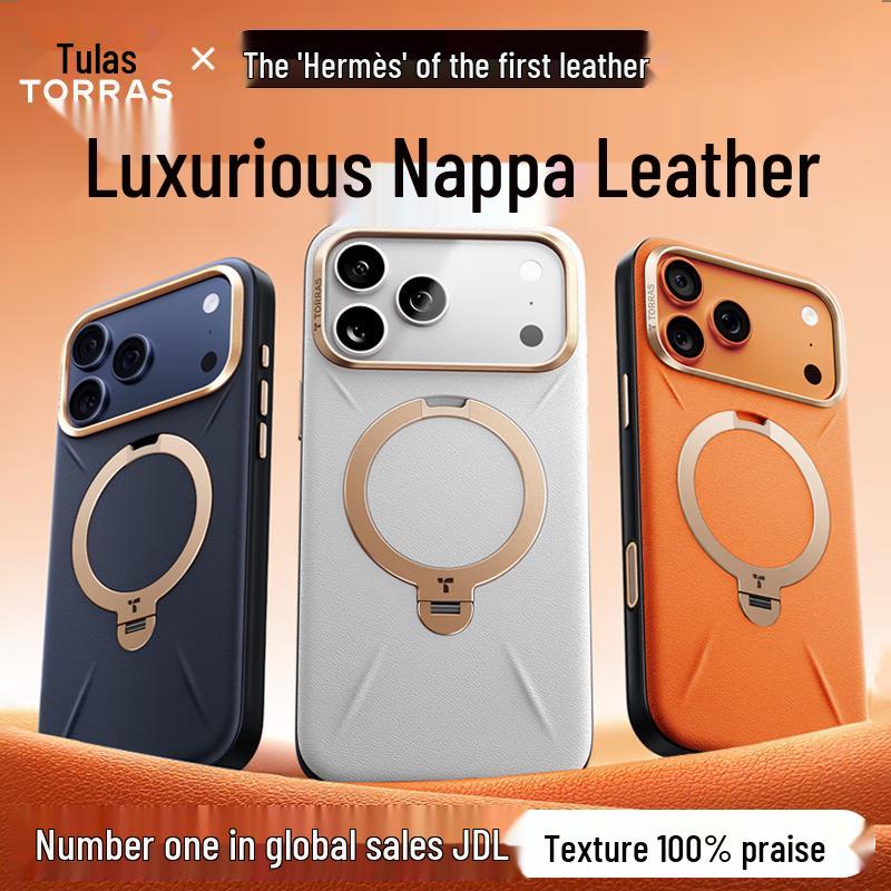 Кожаный чехол-подставка с магнитным креплением TORRAS iPhone 17 Pro