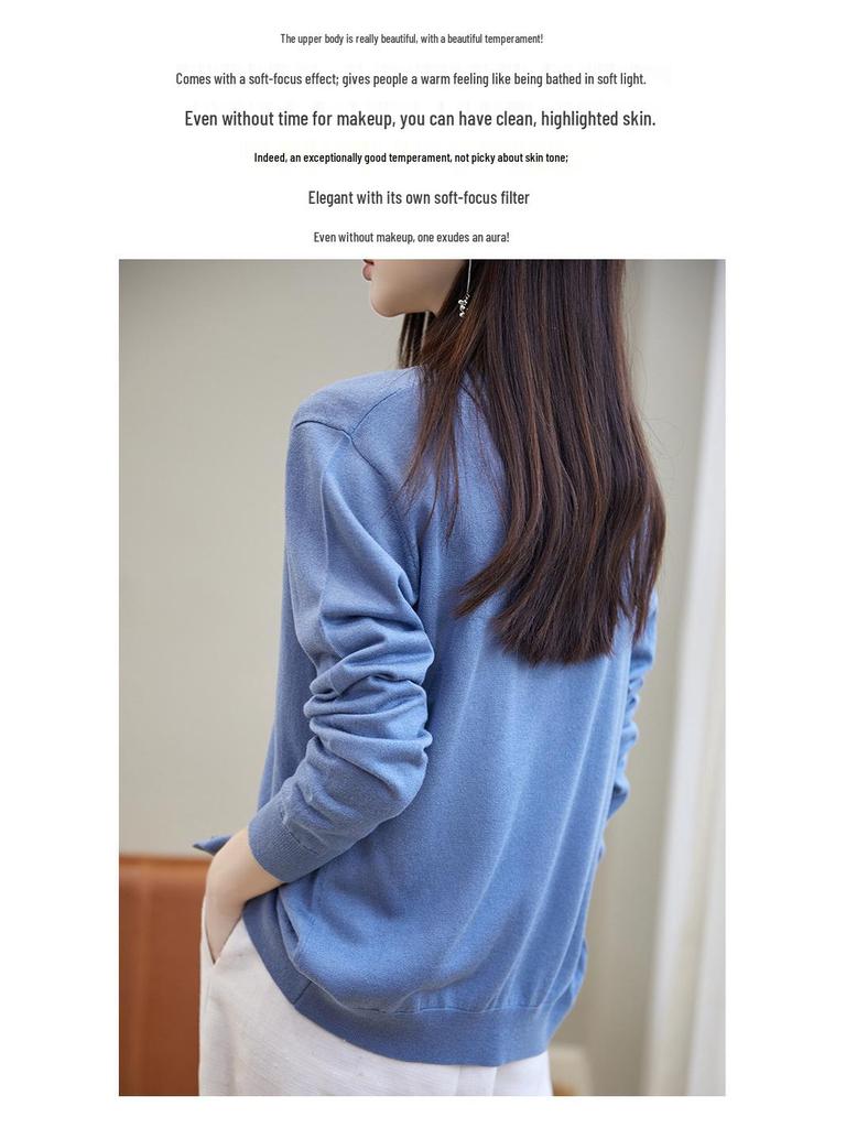 Women's 2025 V-Neck Knitted Cardigan & Sweater Set, Spring/Autumn Style, Short and Lightweight.