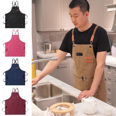 Durable Baking Apron Multi-pockets 10 Colors Storage