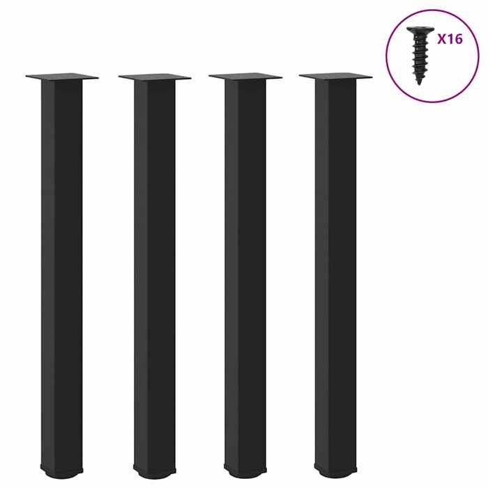 VidaXL Bar Table Legs 4 Pieces Black 90-92 Cm Steel 4012472