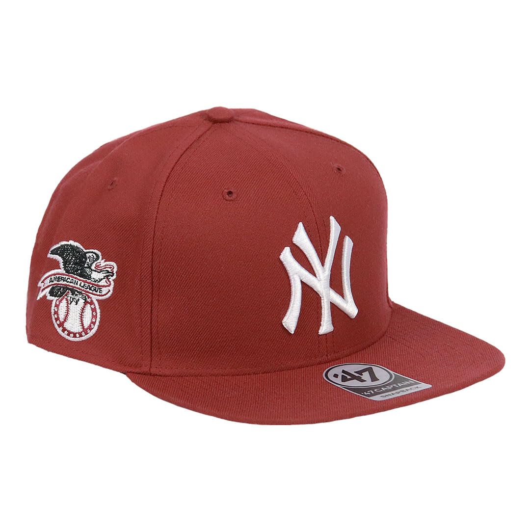 

Seven Cap 47 Captain Hat Snapback CAPTAIN Major League Baseball Cap New York Yankees Sure Shot Razor Red [Forty Brand] Men s Women s