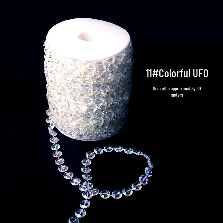 11mm UFO Acrylic Bead Chain for Wedding Aisle Runners & Ceiling Decorations