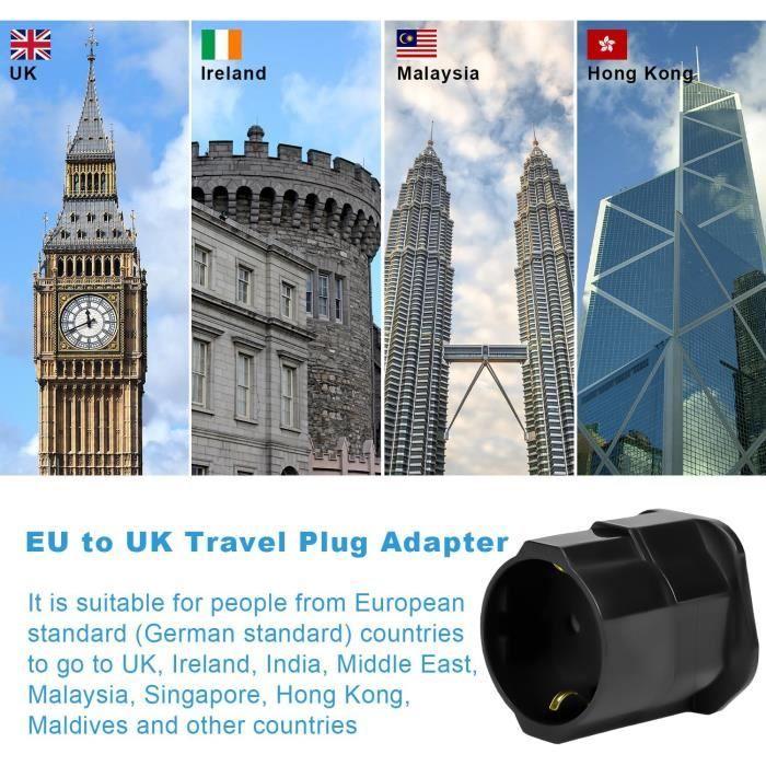 Adaptateur de voyage france vers uk towkom noir