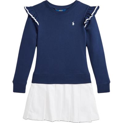 Polo Woven Skirt Terry Dress Logo Embroidery Color Block Short Sleeve Kids Dresses Blue CWPODRSG3D20945-410