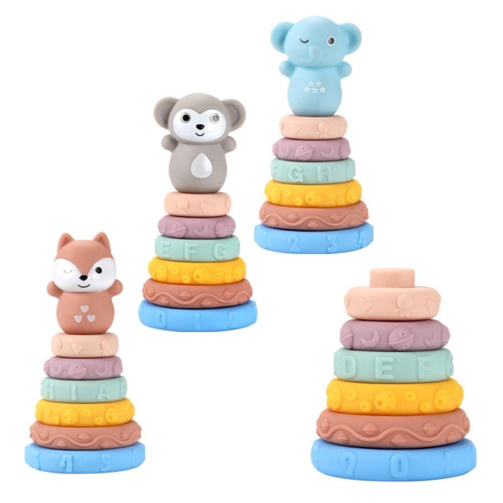 Montessori Toy Teething Toys BPA-Free Stacker Toys Educational Building Blocks  For Baby