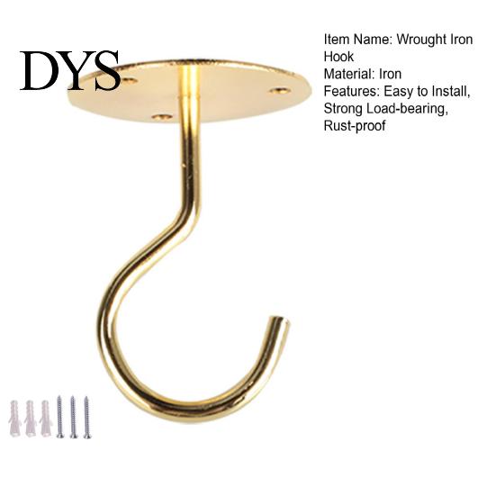 Flower Basket Hanger 1 Set Wall Mount Hook Anti-rust Sturdy Strong Load-bearing Non-falling Hanging Things Ceiling Wrought Iron for Home