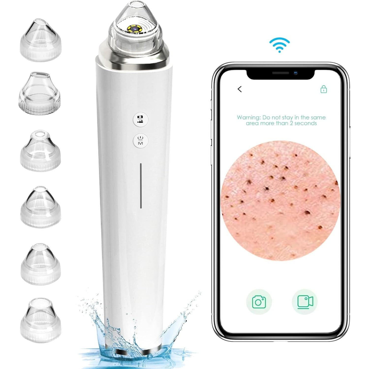Blackhead removal vacuum, with high-definition camera pimple and blackhead extraction kit