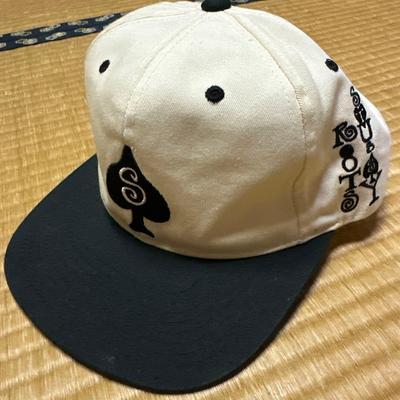 Used Stussy Spade Bicolor White Black Cap Hat Hat