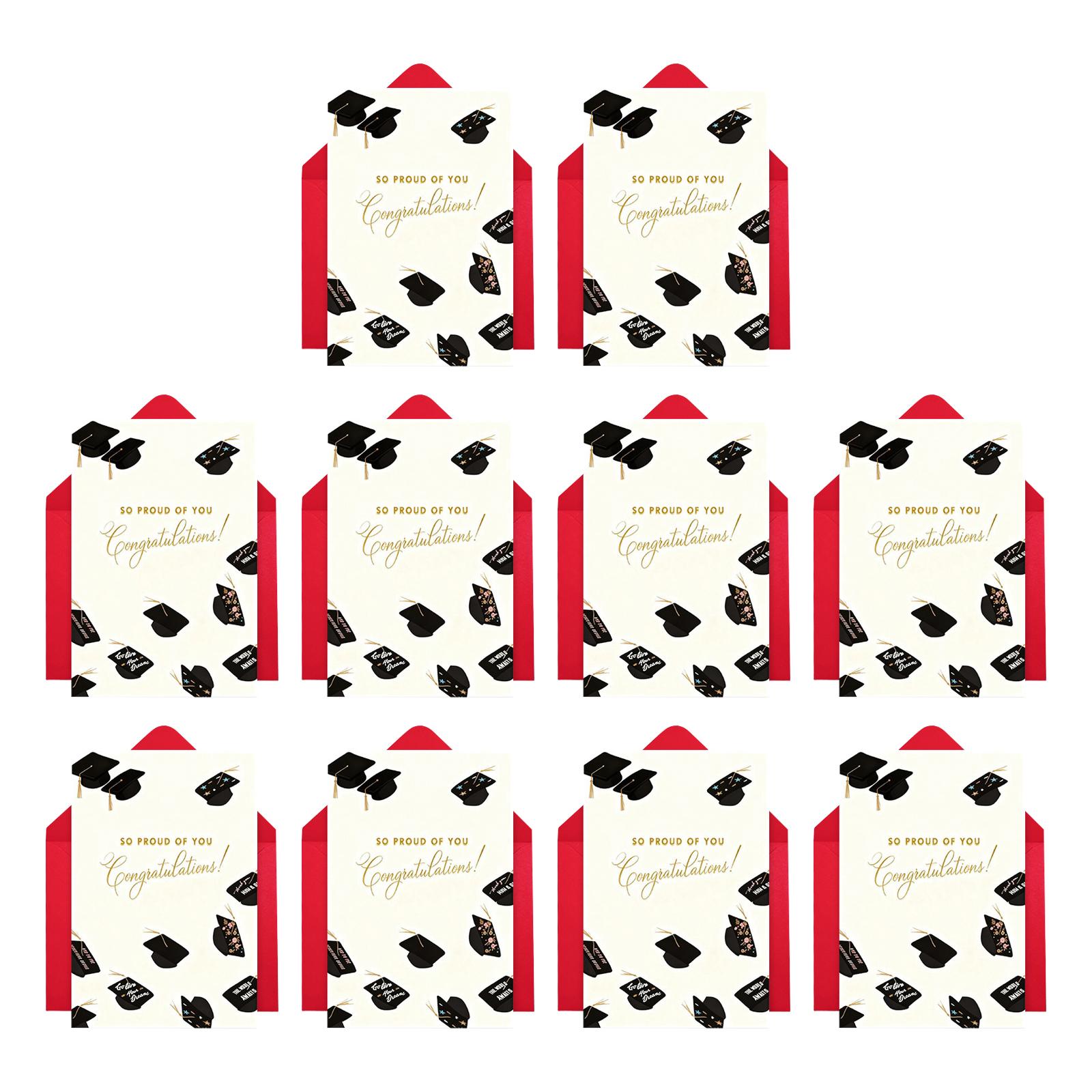 

2026 Graduation Card Black Graduation Hat- Inspirational Message For High School & College Graduates, 1 Pack Graduation Gift One Size