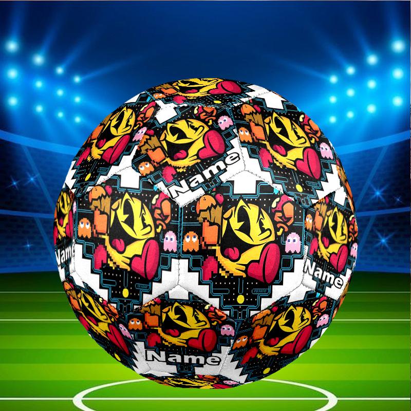 Custom Name Personalized PAC-A Print Size 5 Soccer Ball Training & Match Football, for Team, Kicking, Gift for Football Enthusiasts