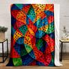 Colorful Geometric Pattern Blanket Artwork Flannel blanket for bedroom, living room, sofa, and nap sofas.