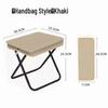 khaki folding stool with storage bag