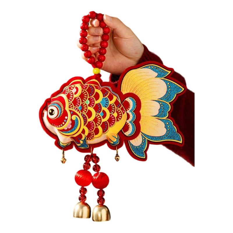 Year of Horse Festival Decoration Velvety Cotton Fabric Chinese New Year Ornaments for Entrydoor Wall Home Decoration
