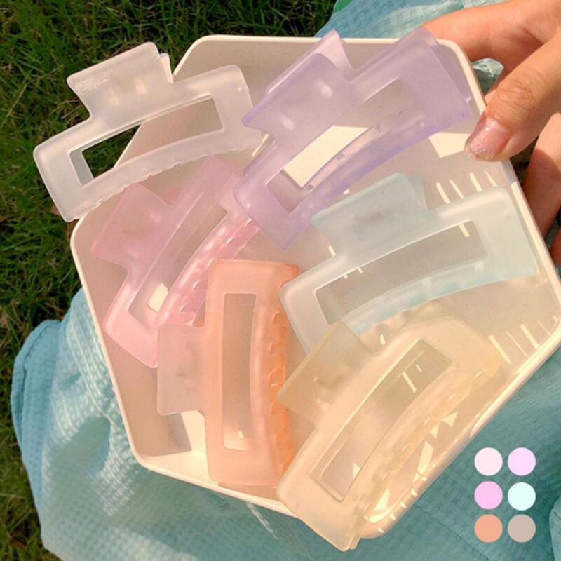 

Women s Hair Clear 6 Color Square Clip A33175_White