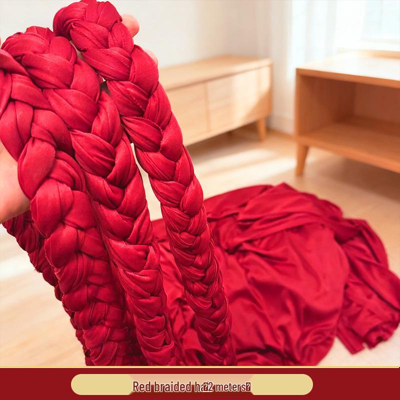 Festive Wine Red Velvet Pendant for New Year & Spring Festival Decorations