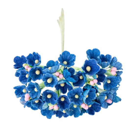 Artificial Mini Flowers Bouquet Handmade Small Wildflower Crafts for DIY Wedding Bouquet Wreath Bridal Shower Party Home Decor королевский синий