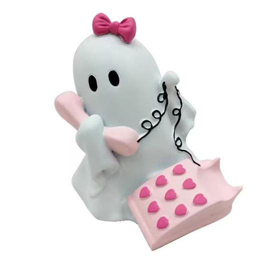 

Хэллоуин Украшение Привидение в очках Смола Статуэтка Изысканное мастерство Настольное украшение Домашний декор B