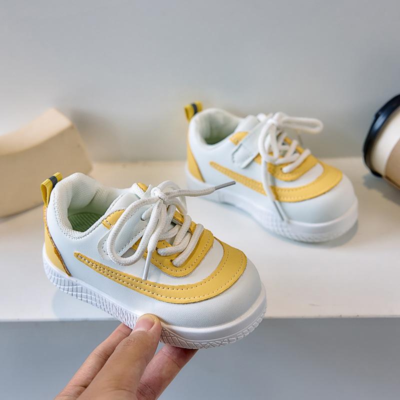 Children's board shoes 25 autumn new boys' sports shoes girls' casual shoes medium and small children's soft-soled breathable white shoes