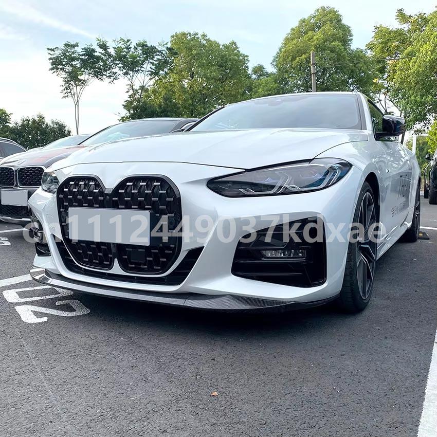 For 2020+ BMW 4 Series 425i 430i G22 G23 MP Front Bumper Spoiler Lip Carbon Fiber Look/Gloss Black Lower Air Dam Protector