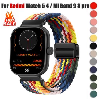 Cinturino a Maglia Magnetica per Xiaomi Redmi Watch 5 4 Cinturino Regolabile in Nylon Sportivo Intrecciato di Ricambio Bracciale Correa Cinturino Miband 8pro 9pro