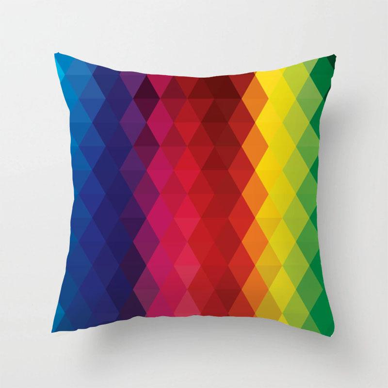 Regenbogen Geometrische Kunst Nordisch Minimalistisch Kissenbezug Sofakissenbezug Heimdekoration (45cm X 45cm)