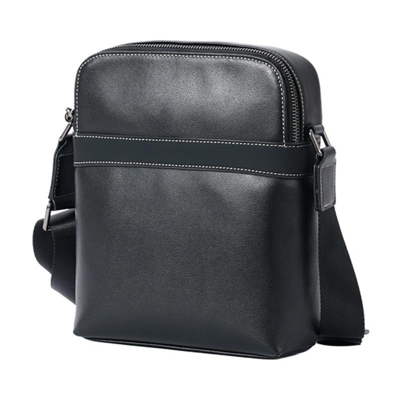 

Стильная мужская сумка через плечо, повседневная вертикальная трендовая сумка через плечо из натуральной кожи, удобная деловая мужская сумка чёрный