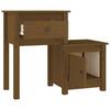 Bedside Table - Maison Exclusive - Solid Pine Wood - Honey Brown - 1 Drawer and Door 79.5x38x65.5 Cm