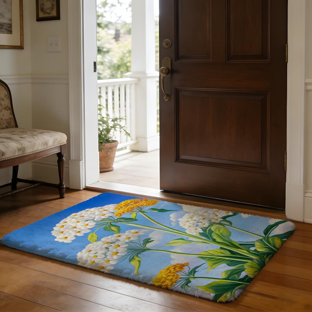 Bunte Blumen Fußmatte Weiche Flanell-Absorbierende Matte Rutschfester Teppich Zuhause Schlafzimmer Badezimmer