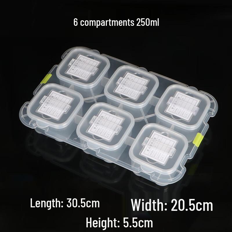 Plastic 6-Compartment Food Sample Box
