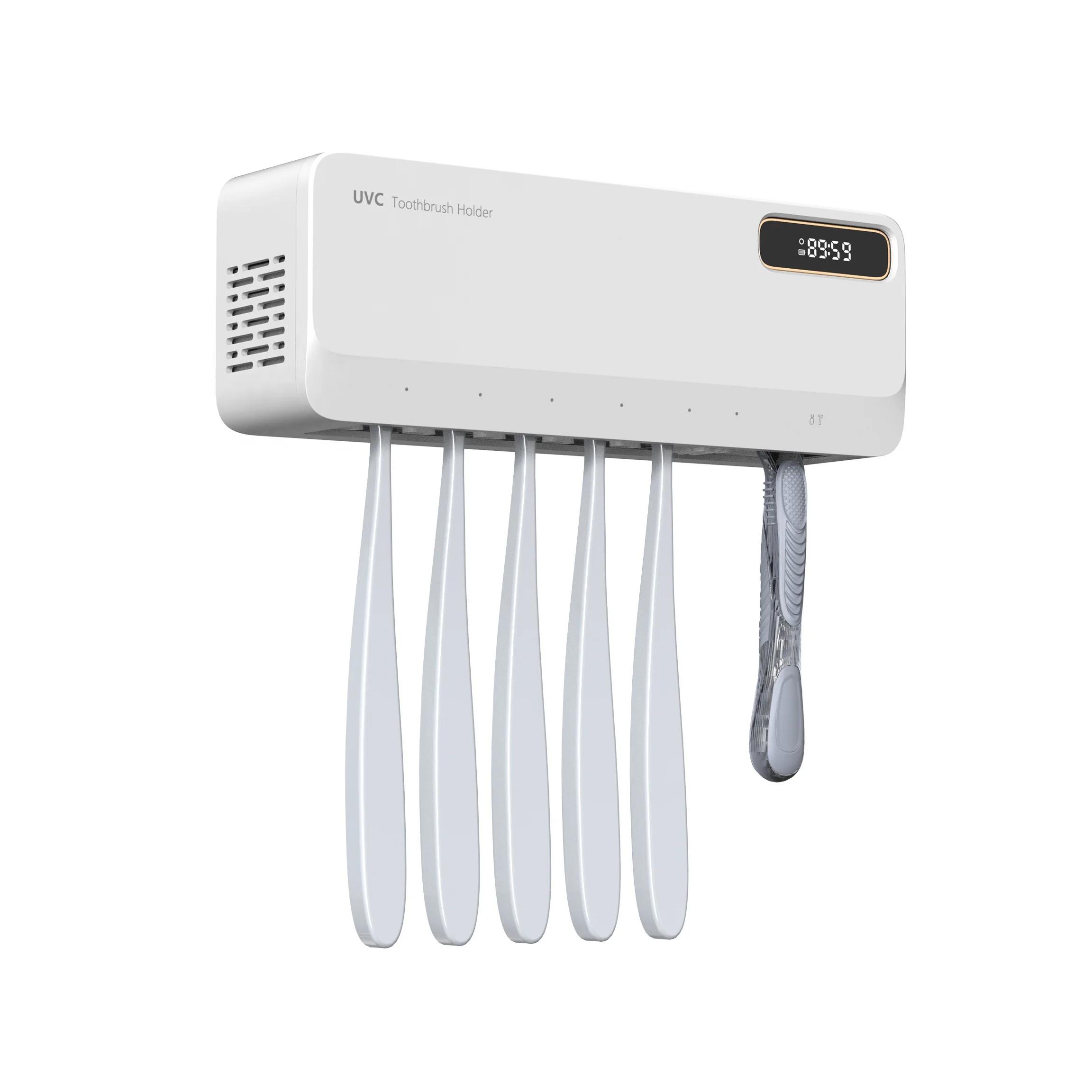 Factory Best Portable Plastic UV Heat Sanitizing Rechargeable Wall-Mounted Toothbrush Holder & Sterilizer белый