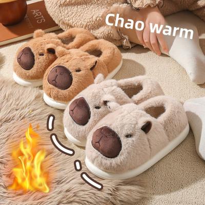 Pantofole Mao Mao per Autunno e Inverno, Suola Spessa per Uso Esterno, Calde per Uso Interno in Casa, Pantofole in Cotone con Puntali