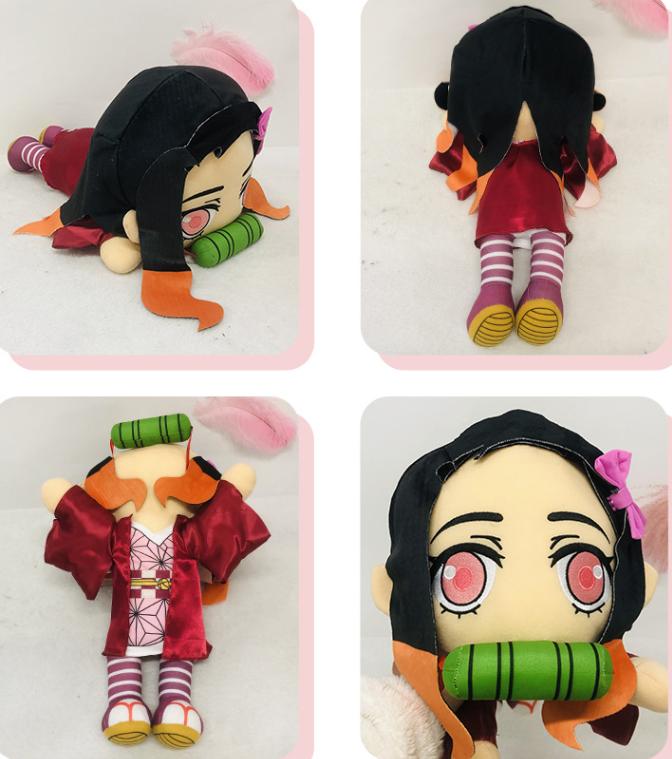 

45cm Anime Demon Slayer Prone position Cartoon Figure Doll Kamado Tanjirou Kamado-Nezuko Kochou Shinobu Throw Pillow Toys Gift