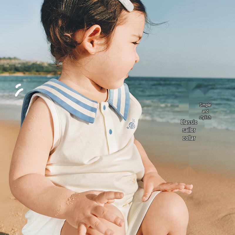 Koala Nose Kids' Seaside Sailor Collar Cotton Top