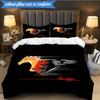 3PCS Mustang Bedding Set Duvet Cover Closure Includes 1 Duvet Cover & 2 Pillowcases for All Seasons Bedroom Decor Christmas Fan gifts
