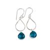Blue  Apatite Gemstone 925 Sterling Silver Jewelry Handmade Hook Earrings 1.90" EE-19-12
