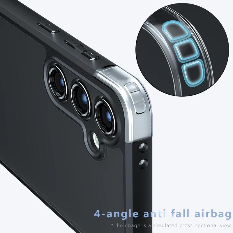 Matowe Przezroczyste Etui Armor Dla Samsung Galaxy A56 A36 A26 A55 A36 A25 A54 A15 A16 A14 5G 4G A06 A05 A05S Odporne na Wstrząsy