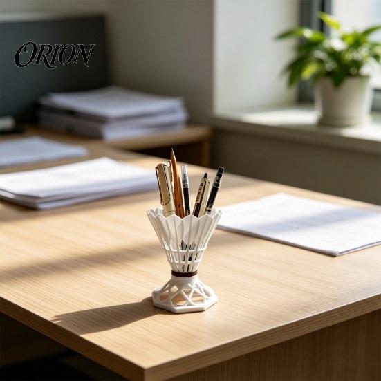 Sports Fan Desk Organizer Badminton Pen Holder, Creative Theme for Themed Office Accessory Fans, 3D Printed Desktop Ornament, Practical Stationery