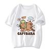 Summer Cute Capybara Kids T-shir Cartoon Capibara Fashion Short Sleeve Tee Boys Girls