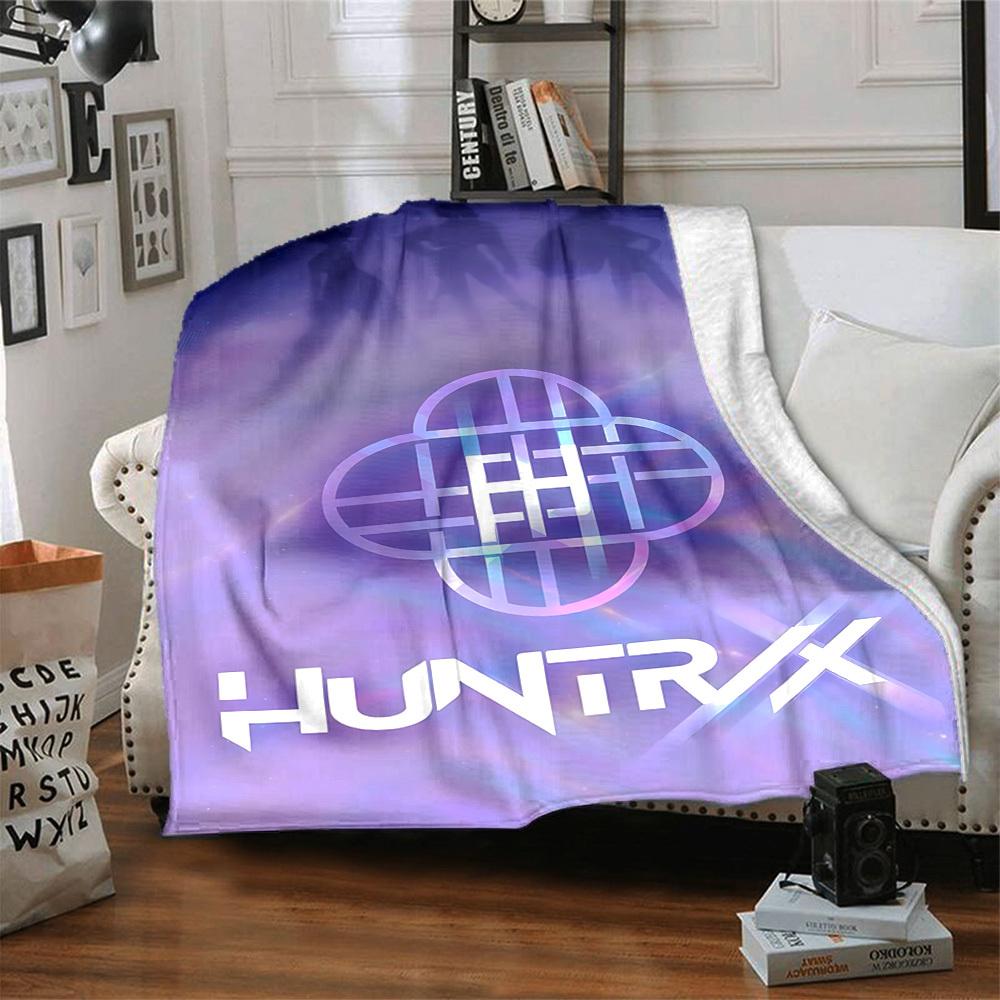 1pc Huntrix Flannel Blanket [Cozy Throw Blanket] For Sofa, Bed, Travel, Camping, Livingroom, Office, Couch, Chair, And Bed