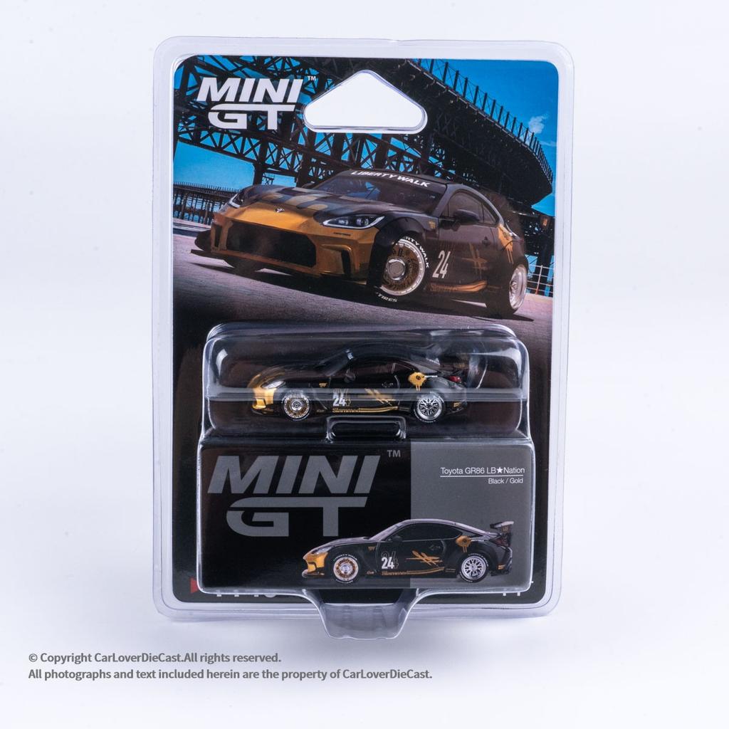 MINI GT 1:64 Toyota GR86 LB Nation Black/Gold Alloy Die Cast Car Model Collection Gift