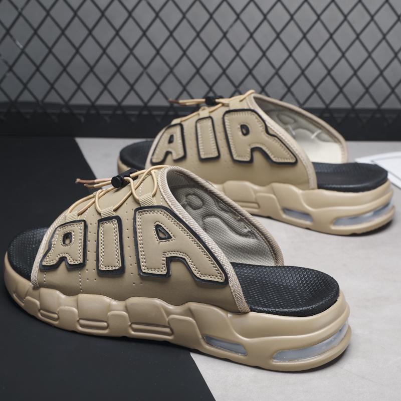 Sandalias de verano para hombre, para exteriores, con suela gruesa, con amortiguación de aire, zapatos de playa antideslizantes, zapatillas de moda de marca de diseñador para hombre, talla 39-46