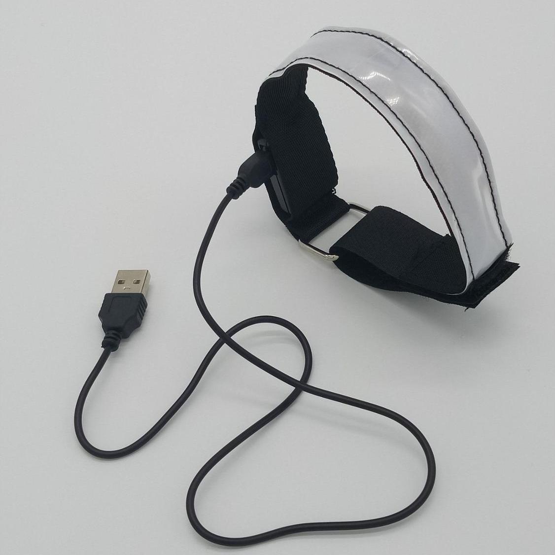 

USB-зарядка, светящиеся игрушки, браслет, креативный браслет, светящиеся спортивные на открытом воздухе, детские светящиеся игрушки белый