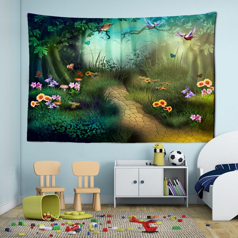 Natural Forest Tapestry Landscape Print Big Wall Hanging Tapestry Cheap Hippie Wall Hanging Bohemian Mural Tapestry