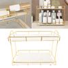 Badezimmer-Aufbewahrungsregal Gold Weiß 2 Etagen Make-up-Regal Humanisierte Struktur Anti-Rutsch-Arbeitsplatte