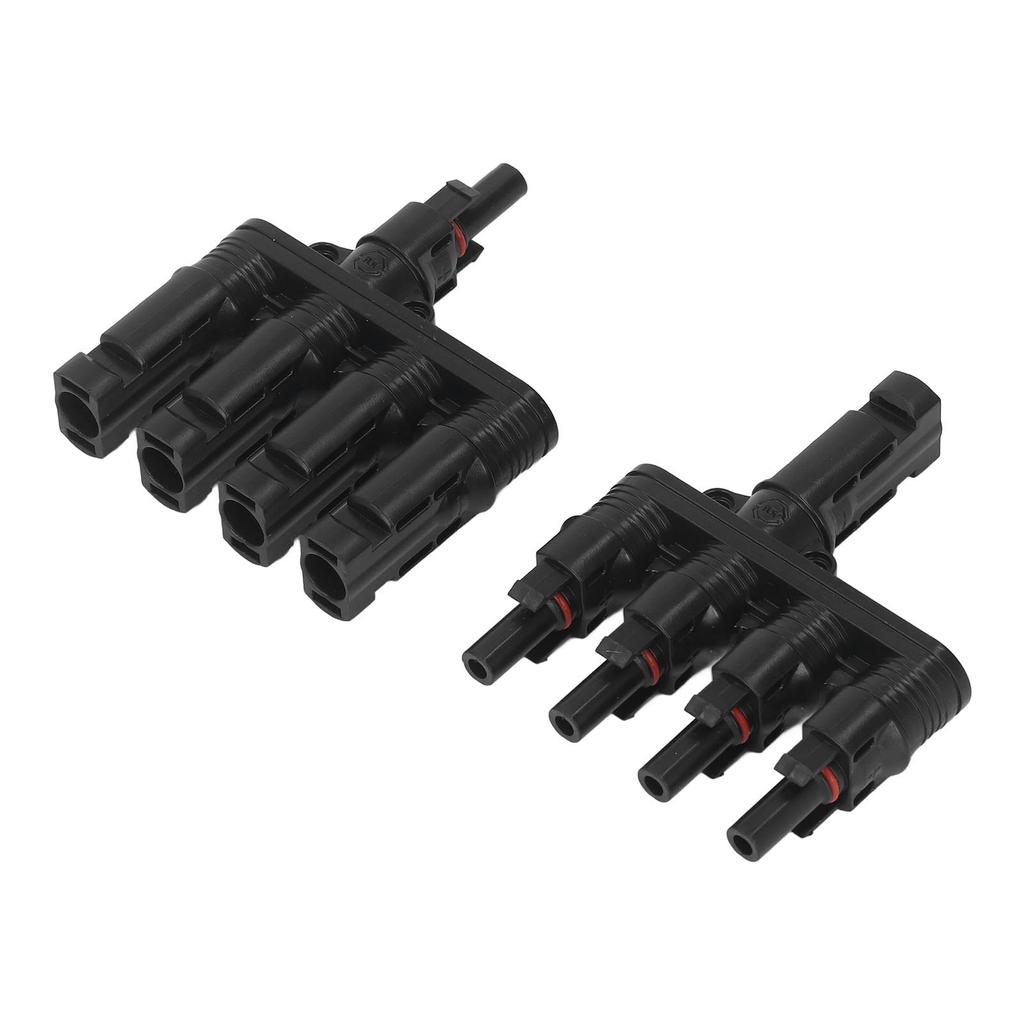 1 Pair T H Branch 4 to 1 Solar Connectors Male Female Photovoltaic Solar Panel Parallel Connectors 1000V DC
