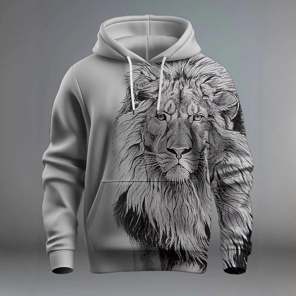 2025 Trendy 3D Animal Print Casual Hoodie - European & American Street Style